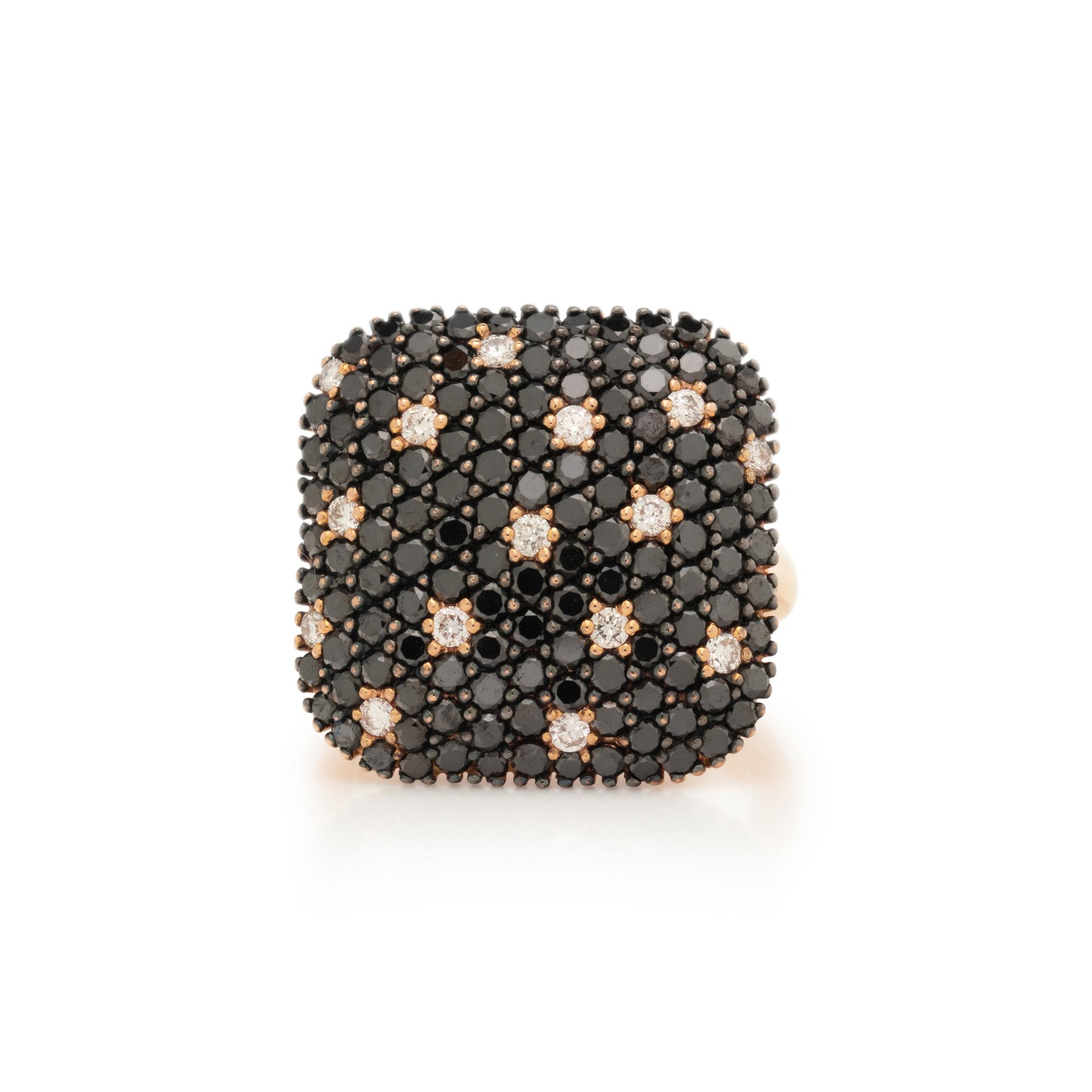 BLACK DIAMOND AND DIAMOND RING