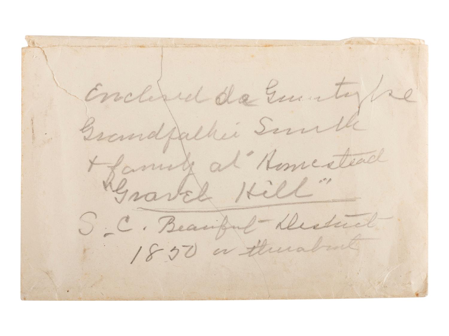 [EARLY PHOTOGRAPHY]. A collection of images associated with South Carolina doctor and plantation owner Sidney Smith, including what may be the earliest known images of an identified plantation and enslaved African Americans posed with their owner.