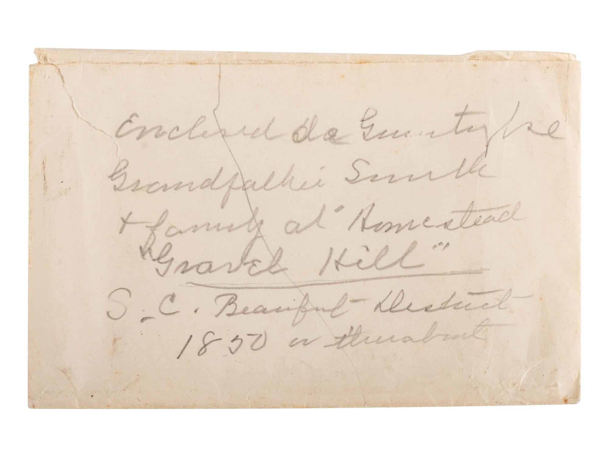 [EARLY PHOTOGRAPHY]. A collection of images associated with South Carolina doctor and plantation owner Sidney Smith, including what may be the earliest known images of an identified plantation and enslaved African Americans posed with their owner.