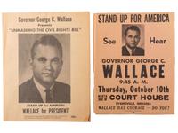 [WALLACE, George]. A group of posters, pamphlets, and other ephemera from Wallace's 1968 presidential campaign, comprising: