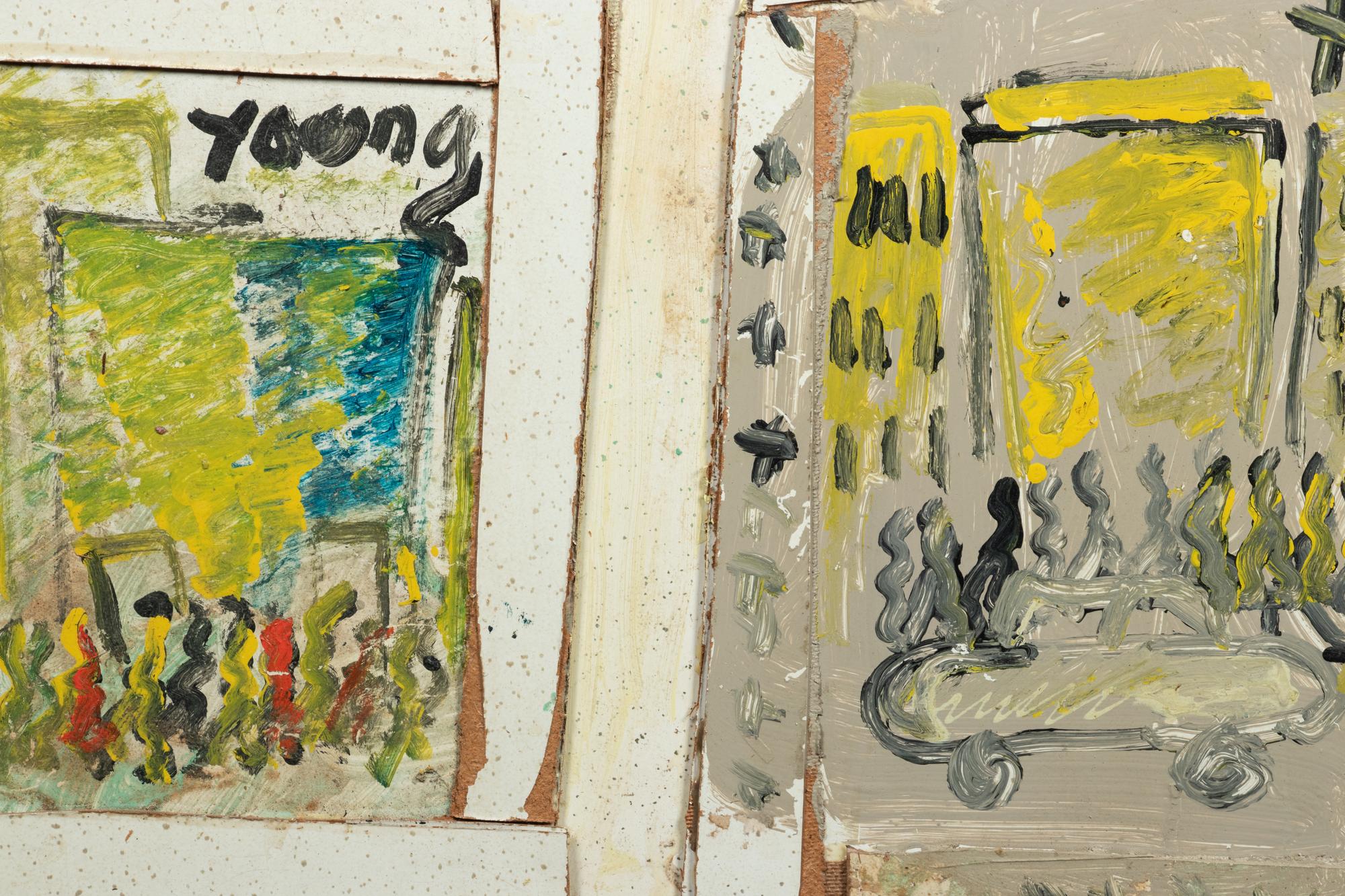 Untitled (Street Scene) and Untitled (Cityscape) (a pair of works)