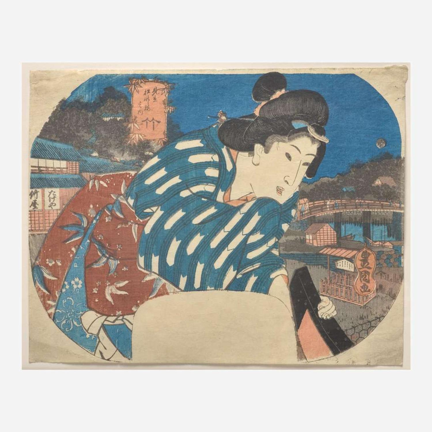 Attributed to Utagawa Kunisada (Toyokuni III) 浮世繪一幅 署名 歌川國貞 Japanese (1786-1865) ??