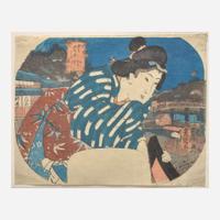 Attributed to Utagawa Kunisada (Toyokuni III) 浮世繪一幅 署名 歌川國貞 Japanese (1786-1865) ??