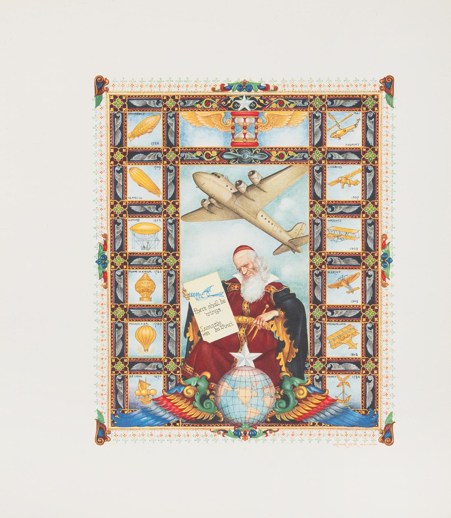 SZYK, Arthur. [Visual History of the World.] Winnepeg: Kasmir Bileski, 1946-1949. 10 heliochrome lithographs, ONE SIGNED BY SZYK.