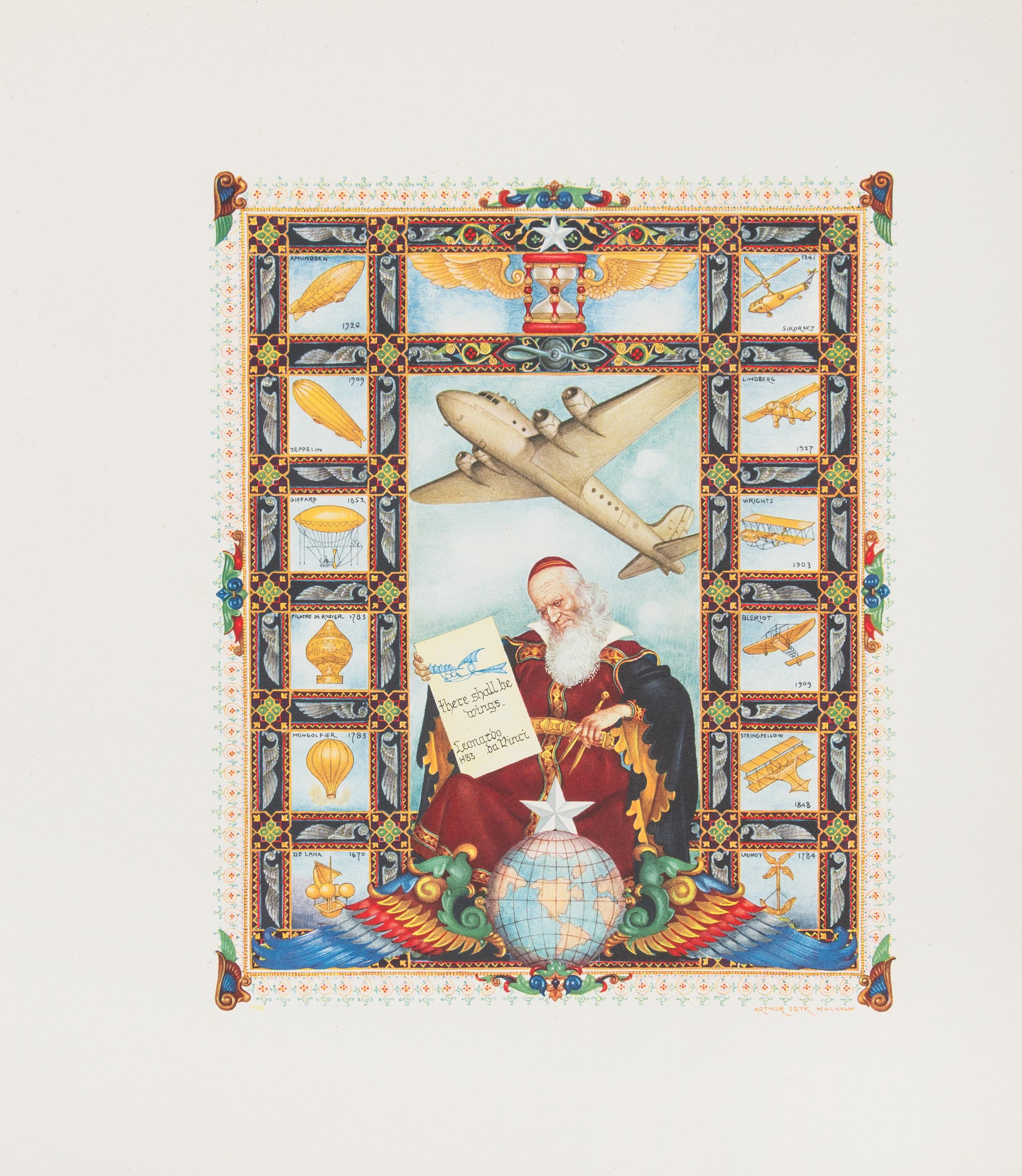SZYK, Arthur. [Visual History of the World.] Winnepeg: Kasmir Bileski, 1946-1949. 10 heliochrome lithographs, ONE SIGNED BY SZYK.
