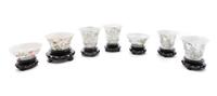 Seven Famille Rose Porcelain Cups