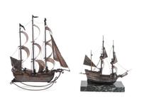 Two Dutch Silver Models of Galleons