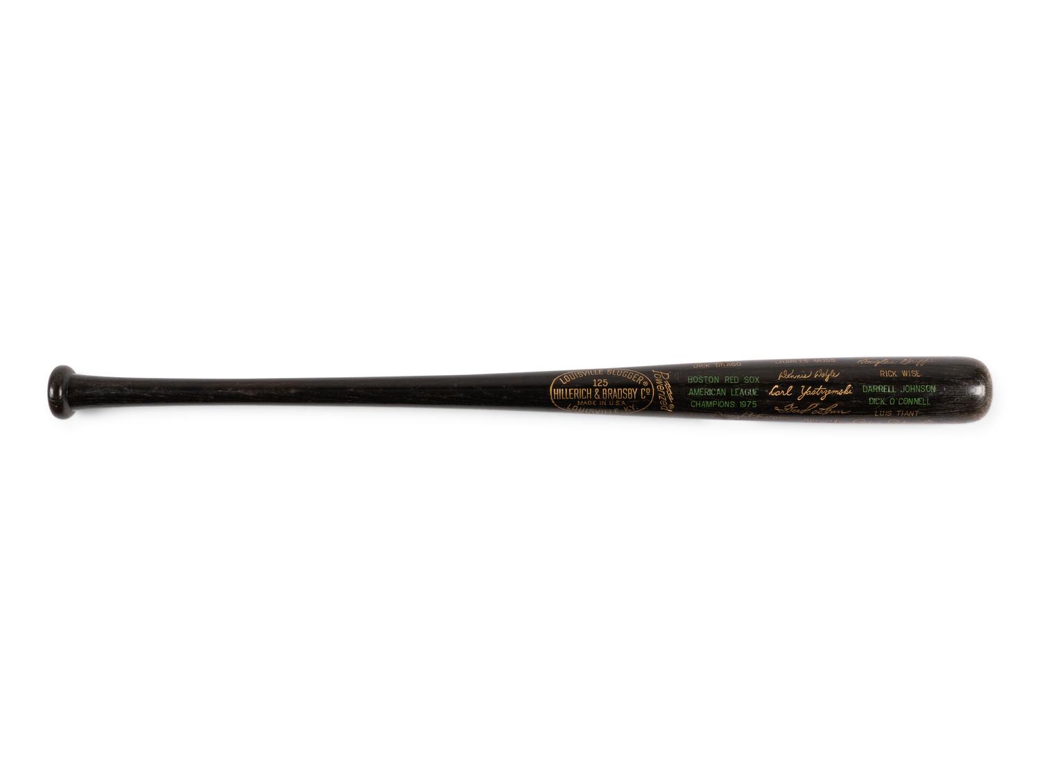 A 1975 Boston Red Sox American League Champions Louisville Slugger Commemorative Black Bat
