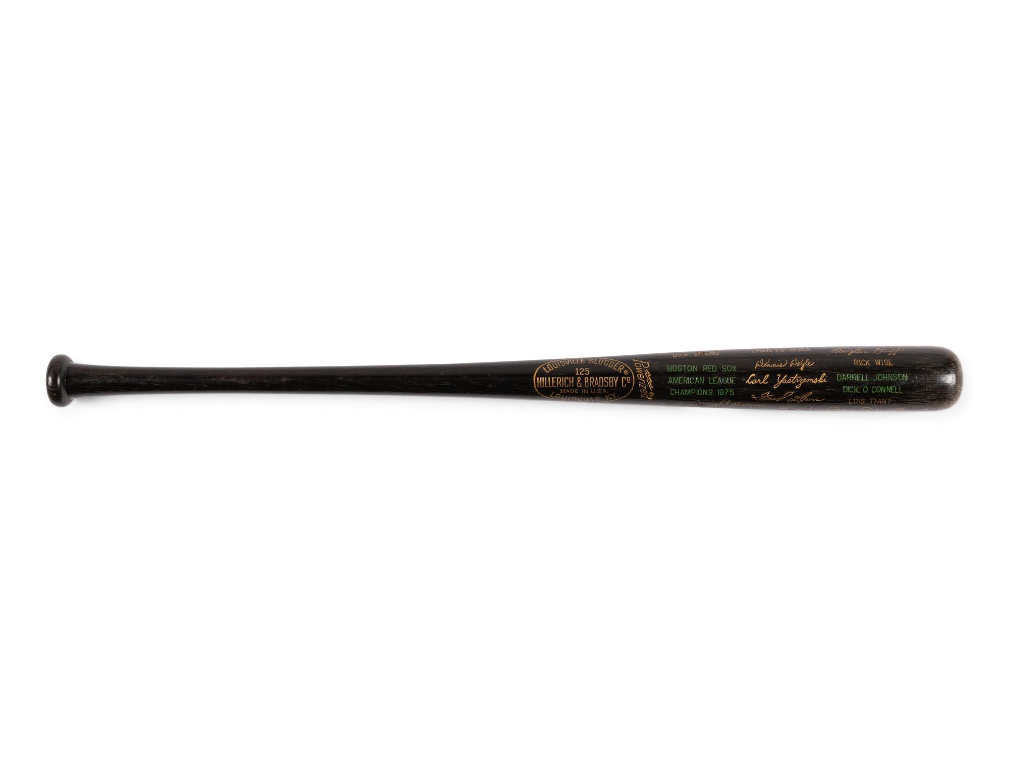 A 1975 Boston Red Sox American League Champions Louisville Slugger Commemorative Black Bat