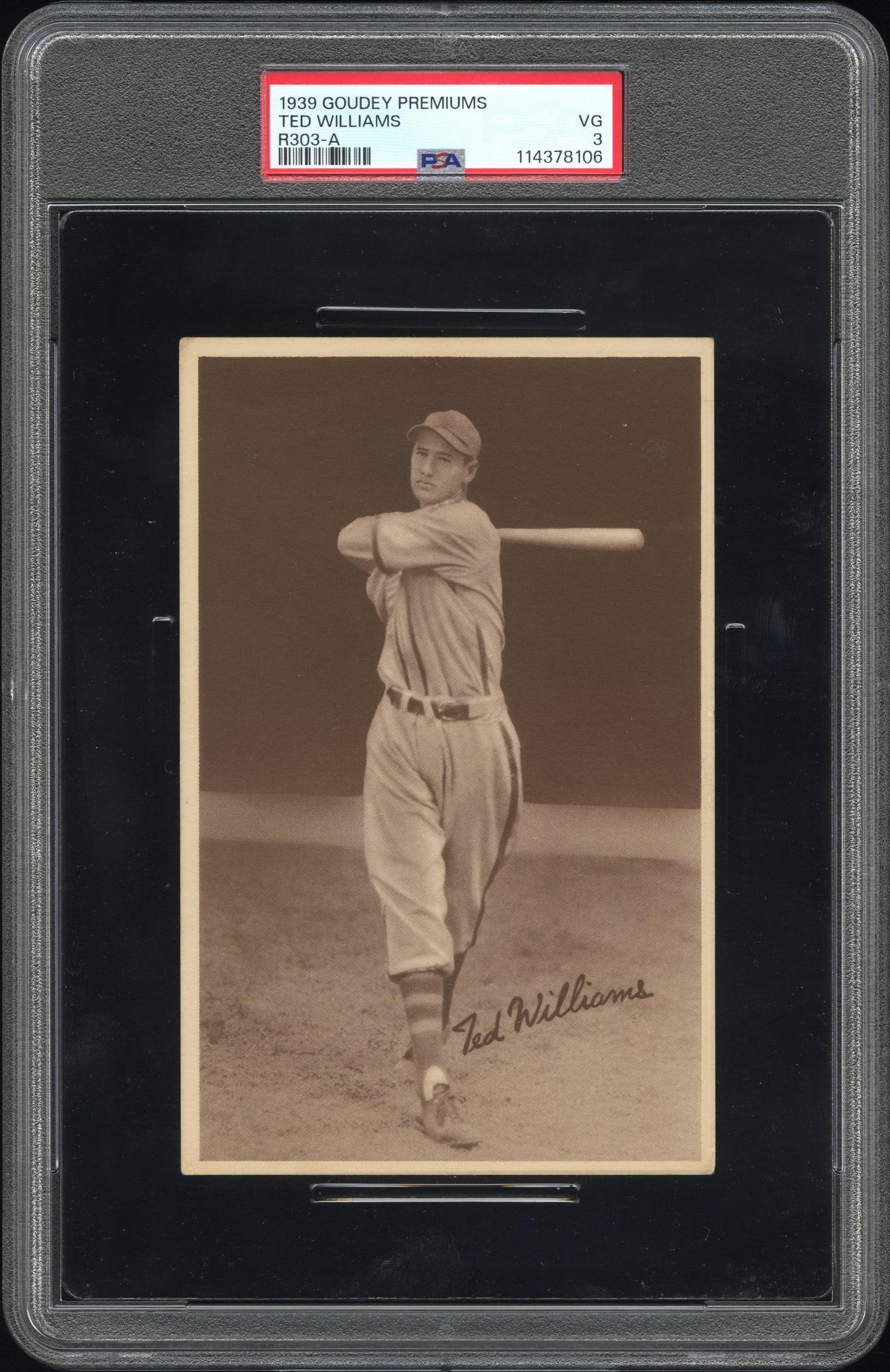 A 1939 Goudey Premiums R303-A Ted Williams Rookie Baseball Card (PSA 3 VG)