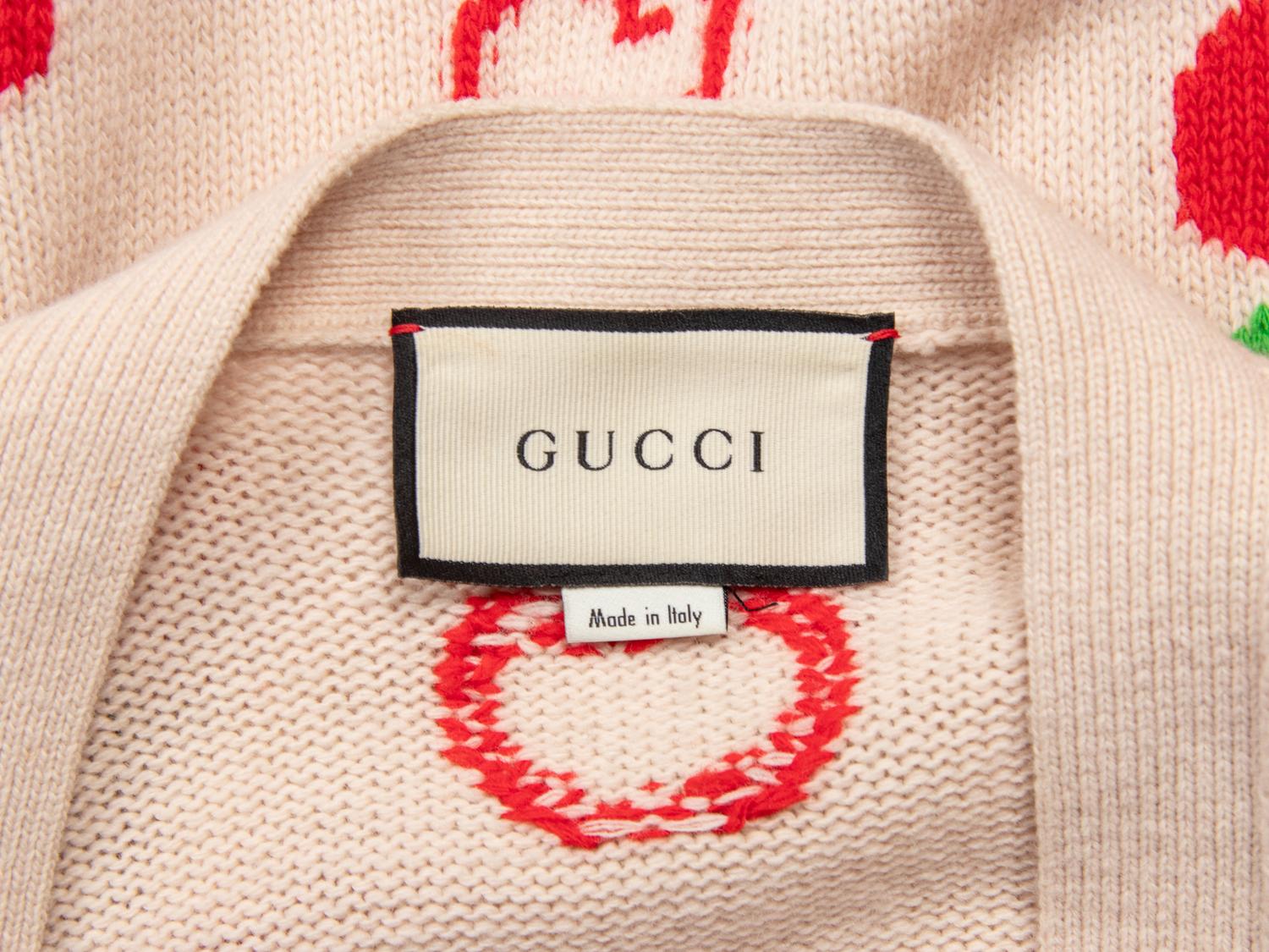 GUCCI, APPLE KNIT WOOL CARDIGAN