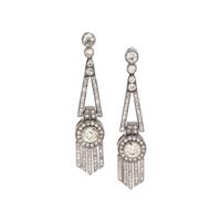 DIAMOND AND BLACKENED GOLD EARRINGS