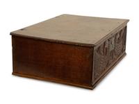 An English Carved Oak Document Box