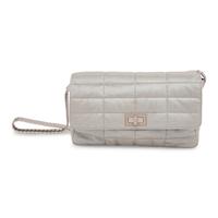 Chanel, Silver Nylon Flap Bag & Matching Belt