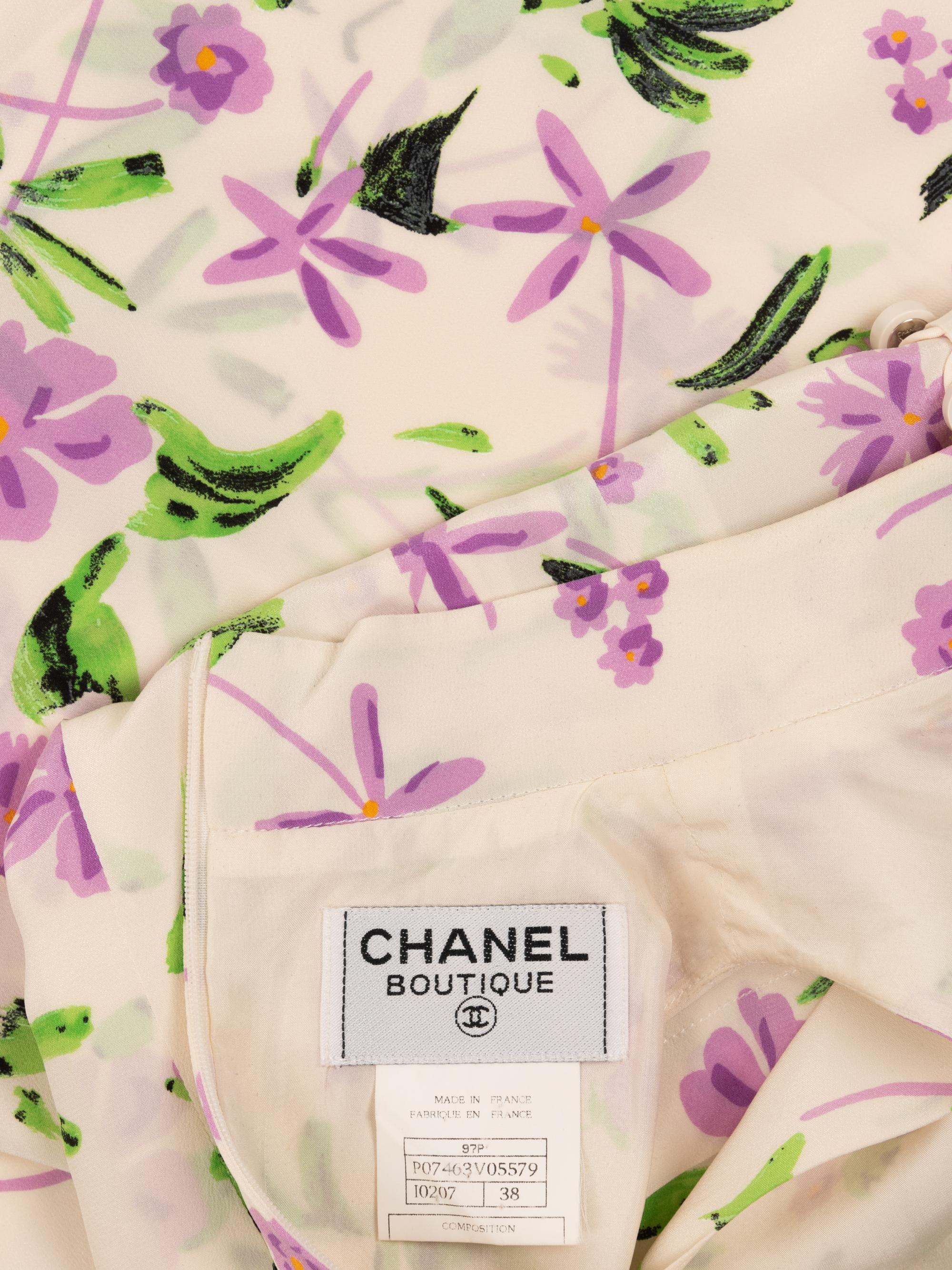 Chanel Floral Print Silk Dress, Spring 1997