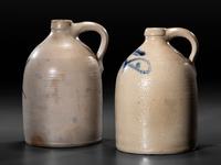 Two Cobalt-Decorated Stoneware One Gallon Jugs