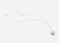 A 14K White Gold and Diamond Heart Necklace