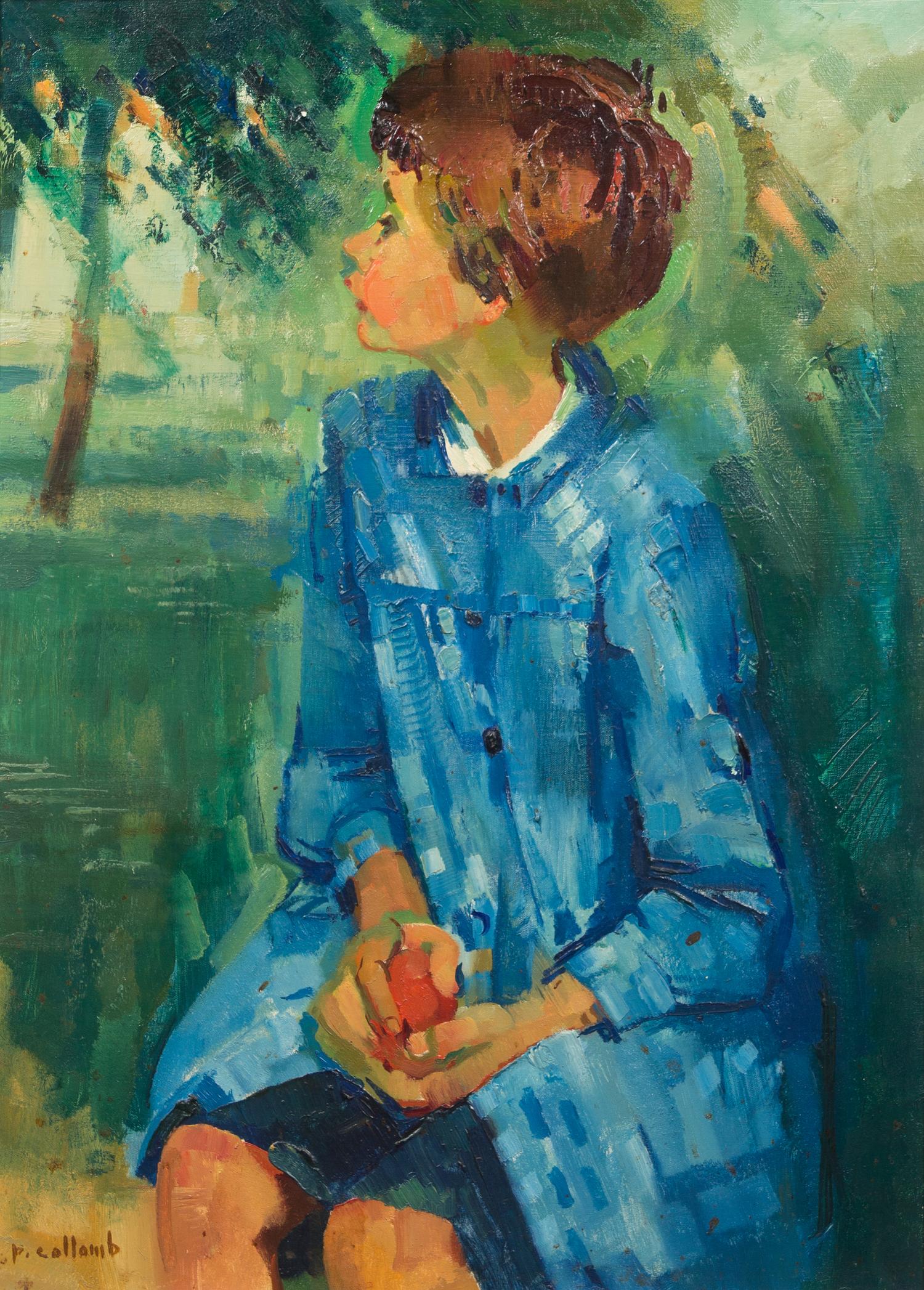 Paul Collomb, (French, b. 1921), Boy with Apple