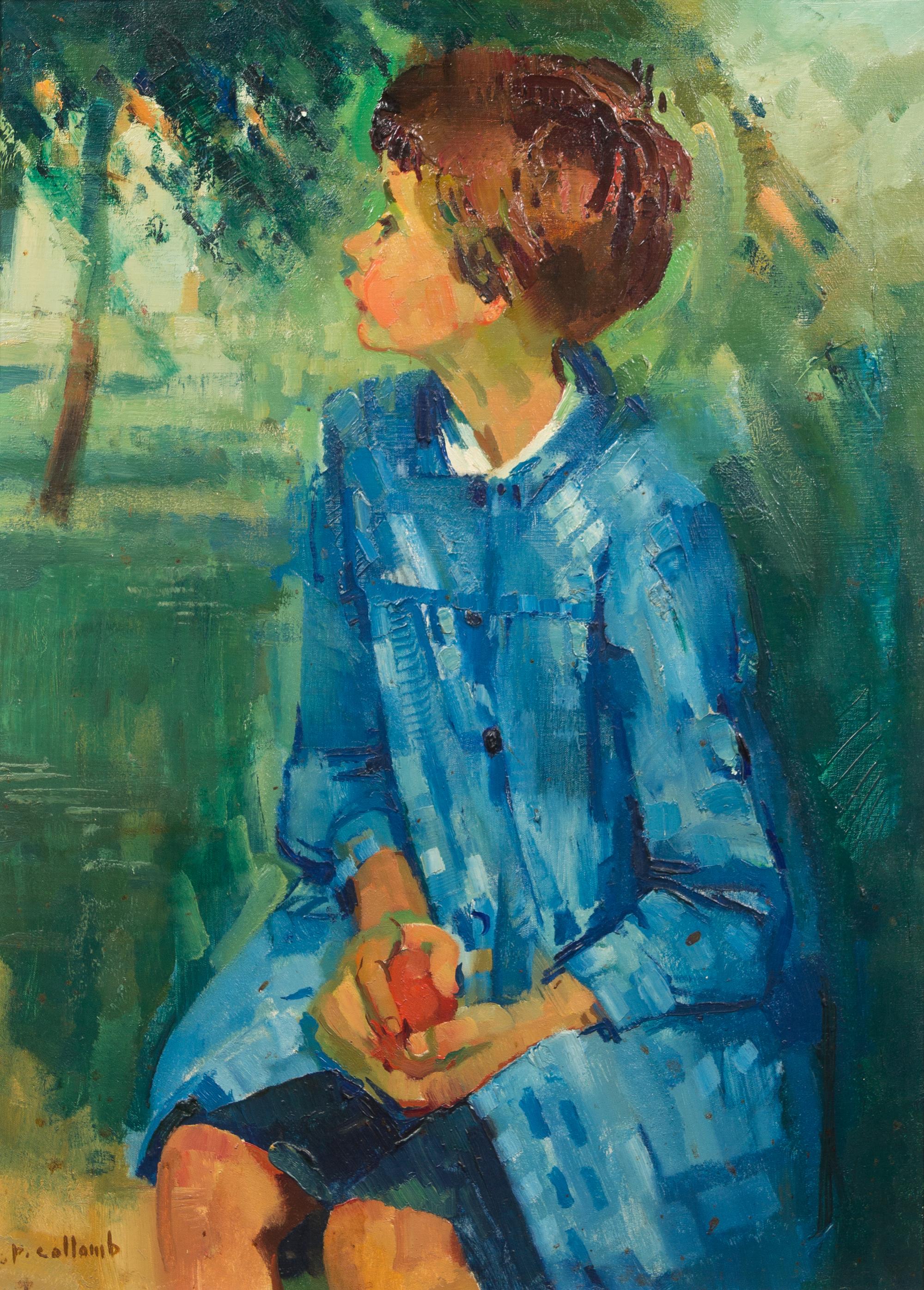 Paul Collomb, (French, b. 1921), Boy with Apple