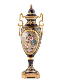 A Gilt Bronze Mounted Sèvres Style Porcelain Urn