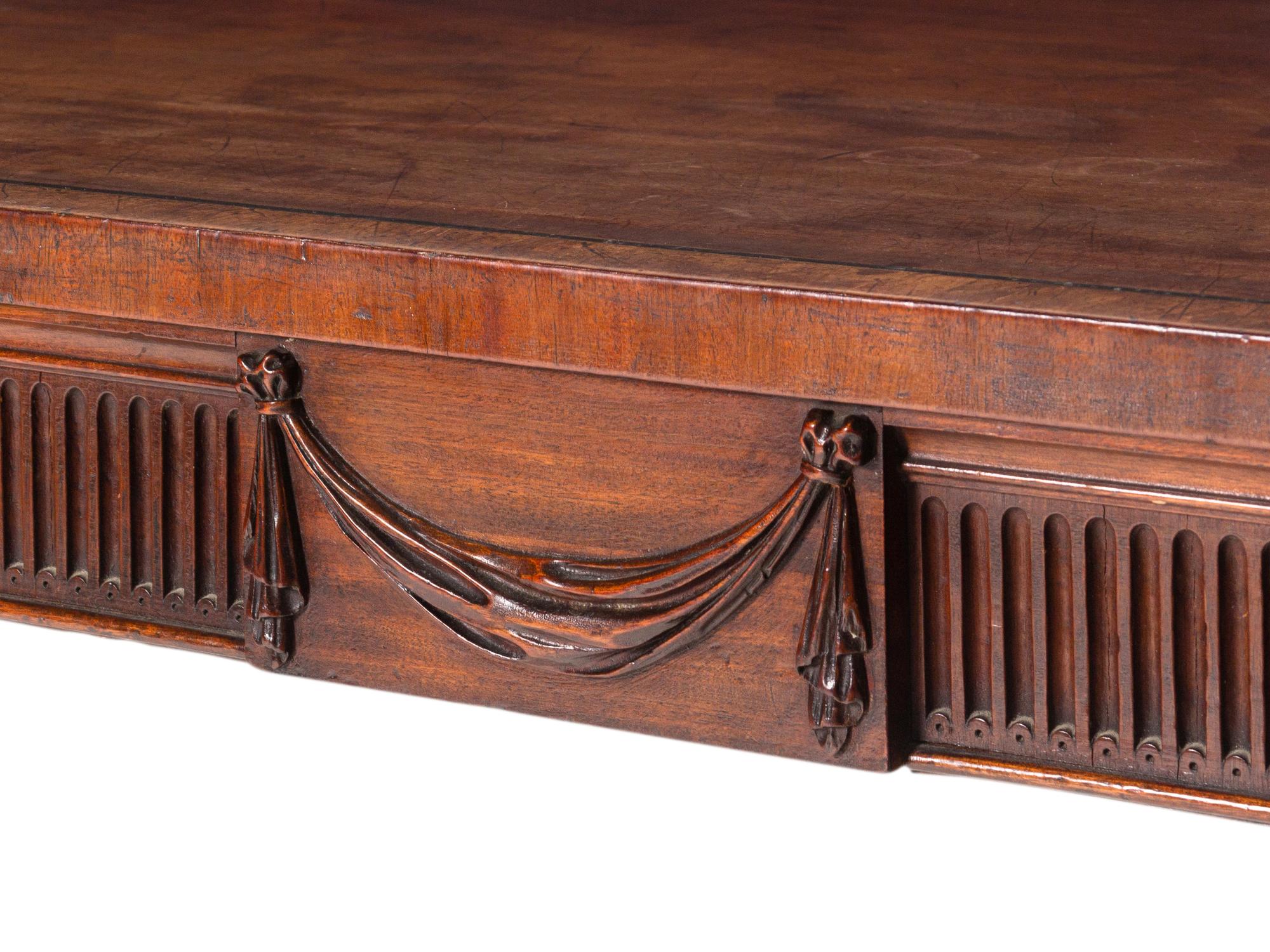 A George III Mahogany and Ebony-Inlaid Serving Table in the Manner of Thomas Chippendale