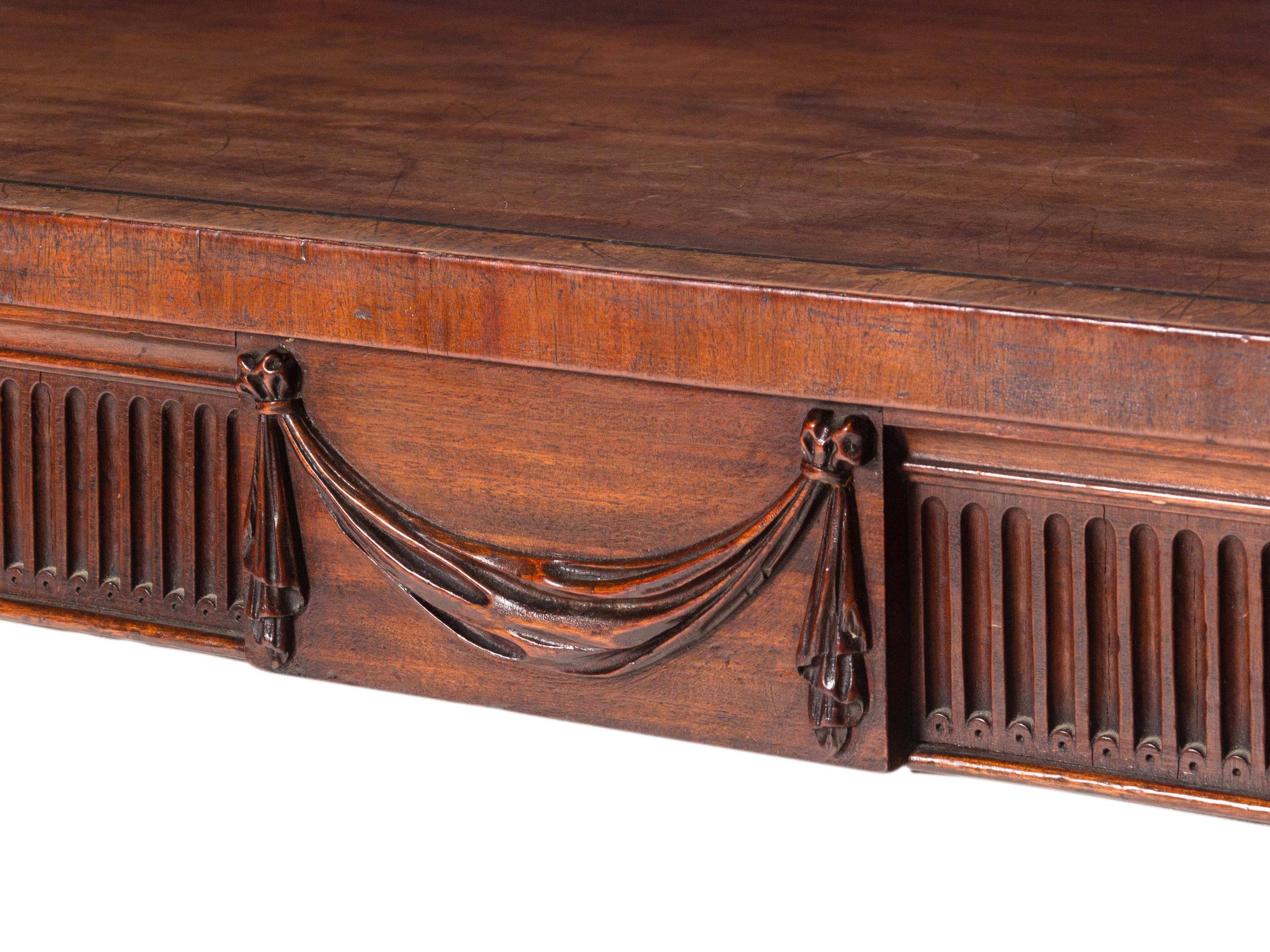 A George III Mahogany and Ebony-Inlaid Serving Table in the Manner of Thomas Chippendale
