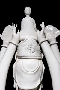A Chinese Blanc-de-Chine Porcelain Figure of Guanyin