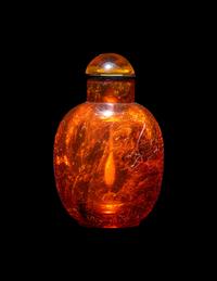 A Chinese Amber Snuff Bottle