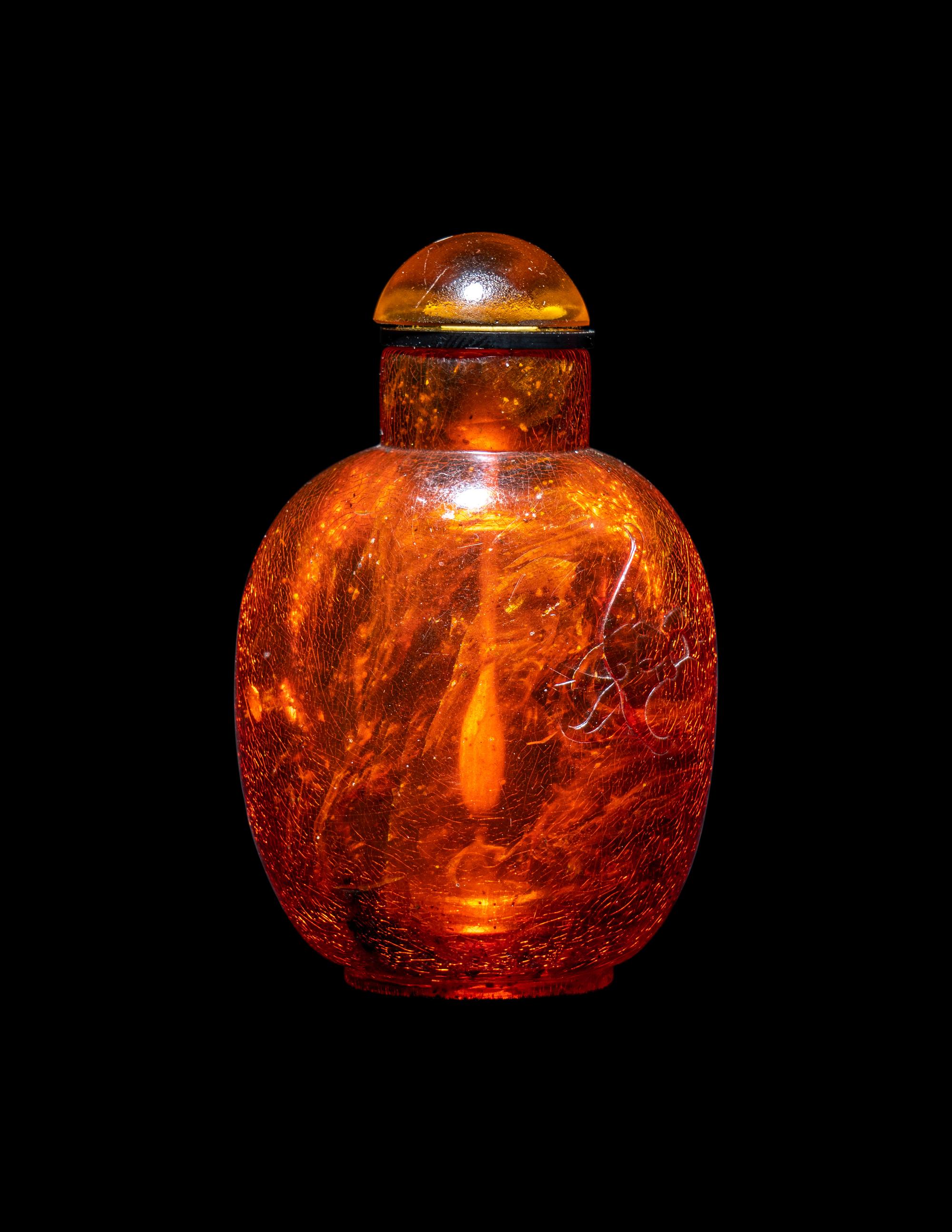 A Chinese Amber Snuff Bottle