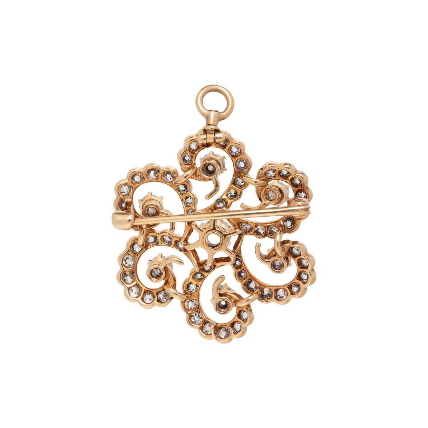 ROSE GOLD AND DIAMOND PENDANT/BROOCH
