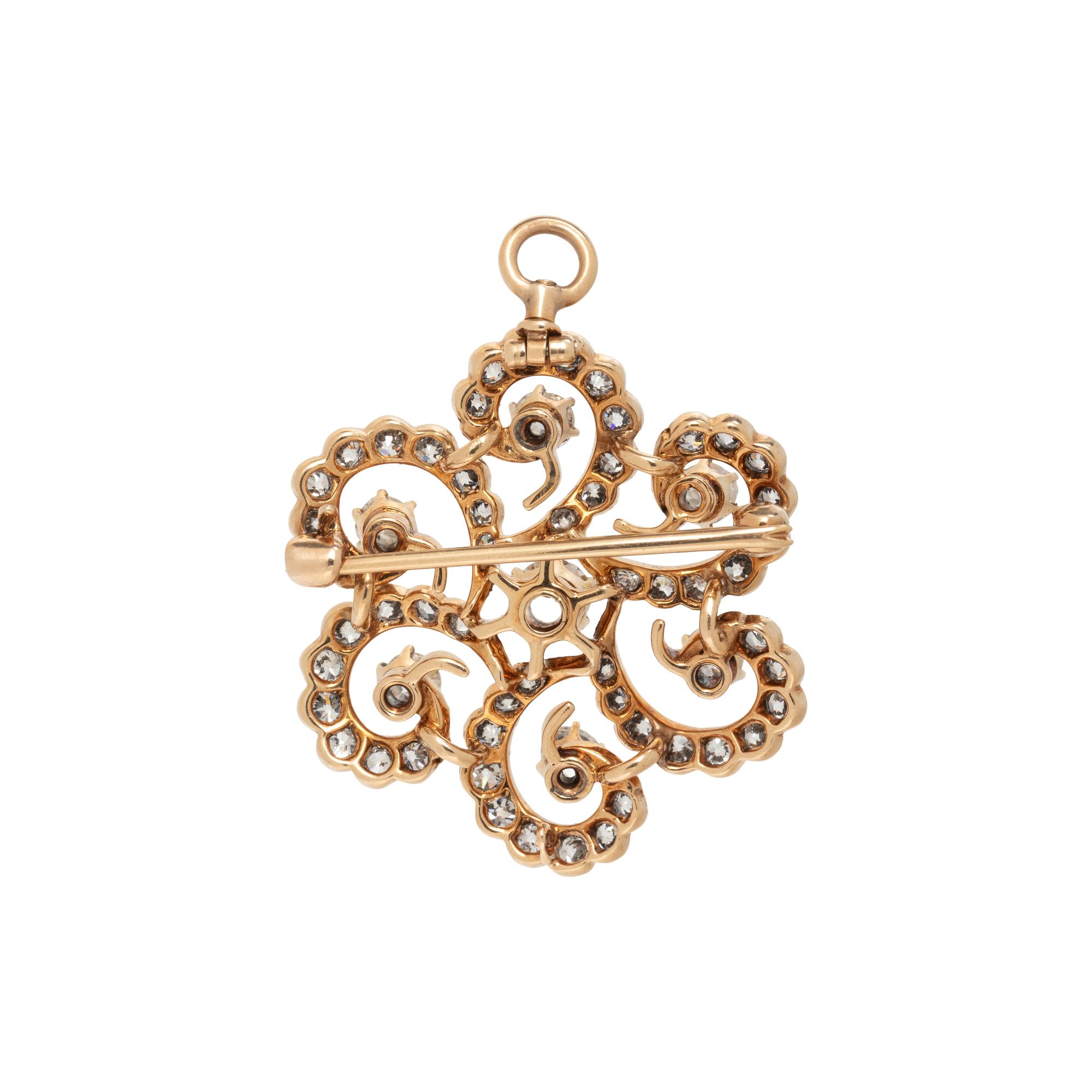 ROSE GOLD AND DIAMOND PENDANT/BROOCH