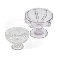 Two Molded Flint Glass Footed Compotes