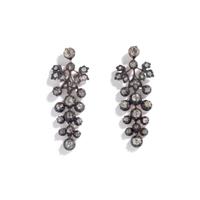 ANTIQUE, DIAMOND AND SILVER-TOPPED GOLD GRAPEVINE EARRINGS