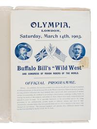 [WILD WEST SHOWS]. Buffalo Bill's "Wild West" and Congress of Rough Riders of the World . London: Weiners Ltd., 1903. Rare program with silk cover.