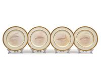 A Royal Doulton Parcel Gilt Porcelain Fish Service