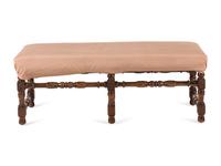 A William and Mary Style Walnut Bench