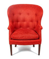 A Modern Button-Tufted Armchair Height 43 1/2 inches.