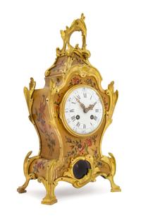A French Gilt Bronze Mounted Vernis Martin Mantel Clock