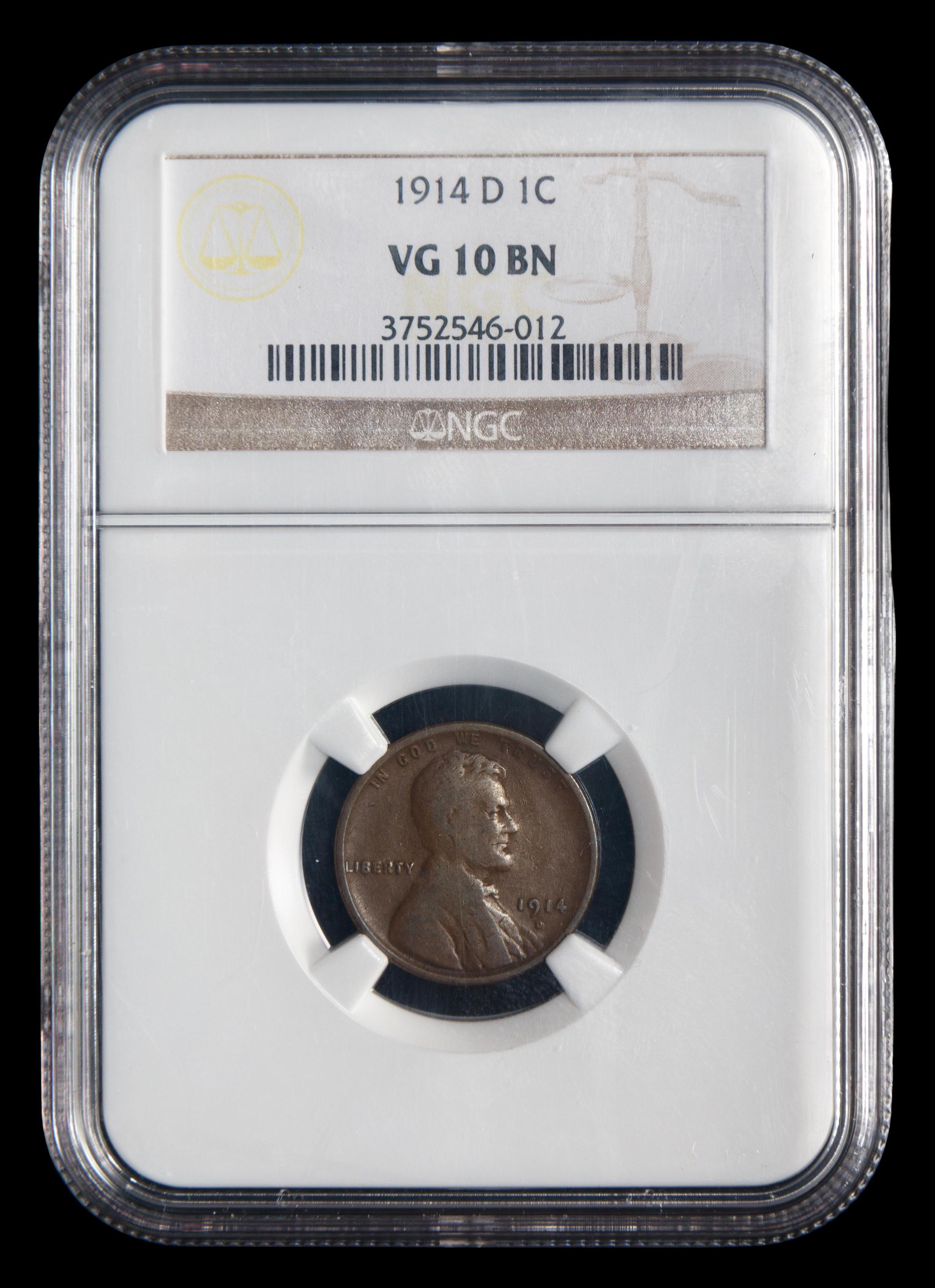 A 1914-D Lincoln 1c Coin (NGC VG10 BN)