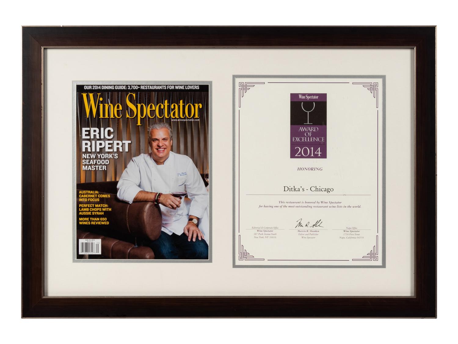 A Group of Seven Dining Awards and Honors Formerly Displayed at Mike Ditka’s Restaurant