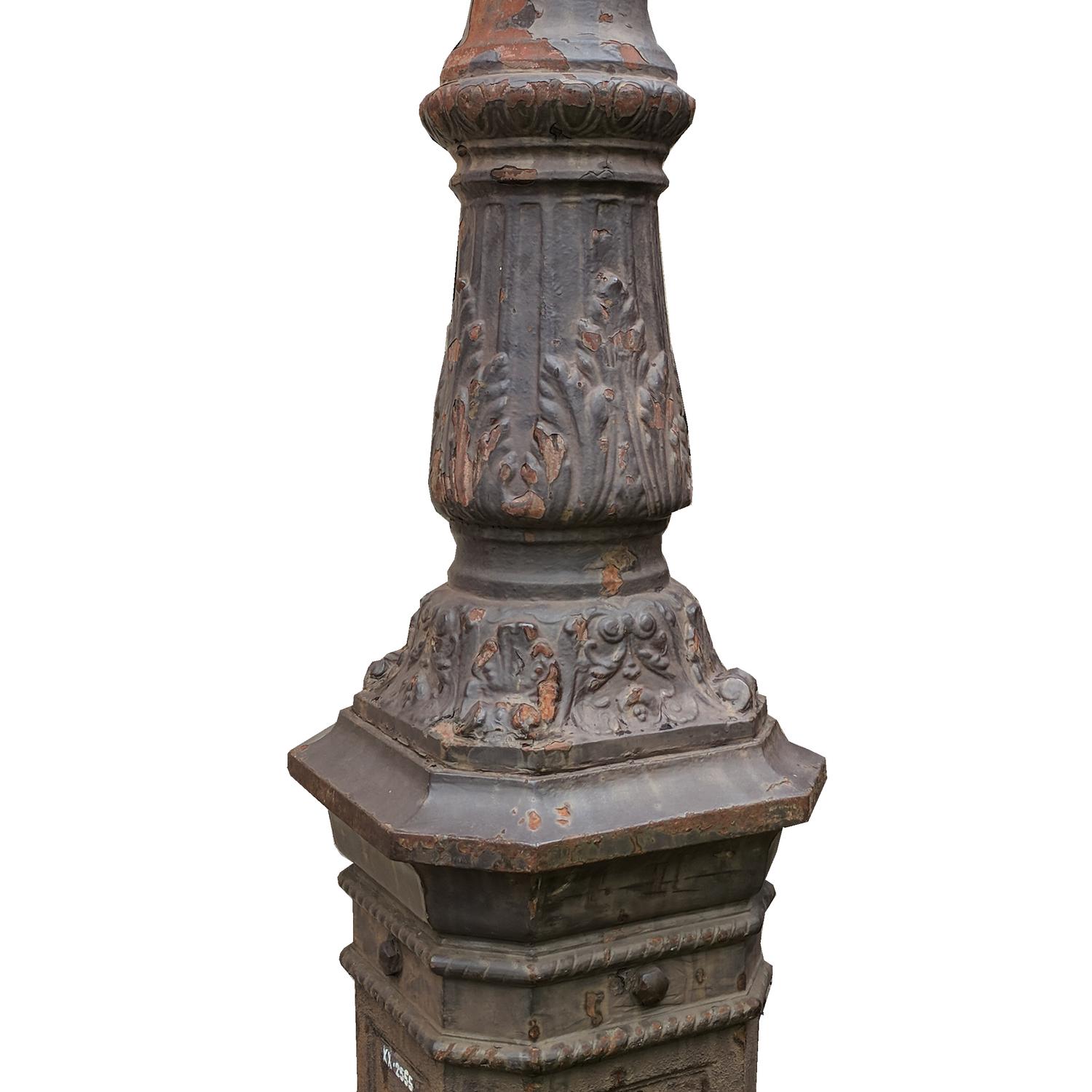 An Iron Lamp Post 17" W x 17" D x ~200" H — France, 20th Century