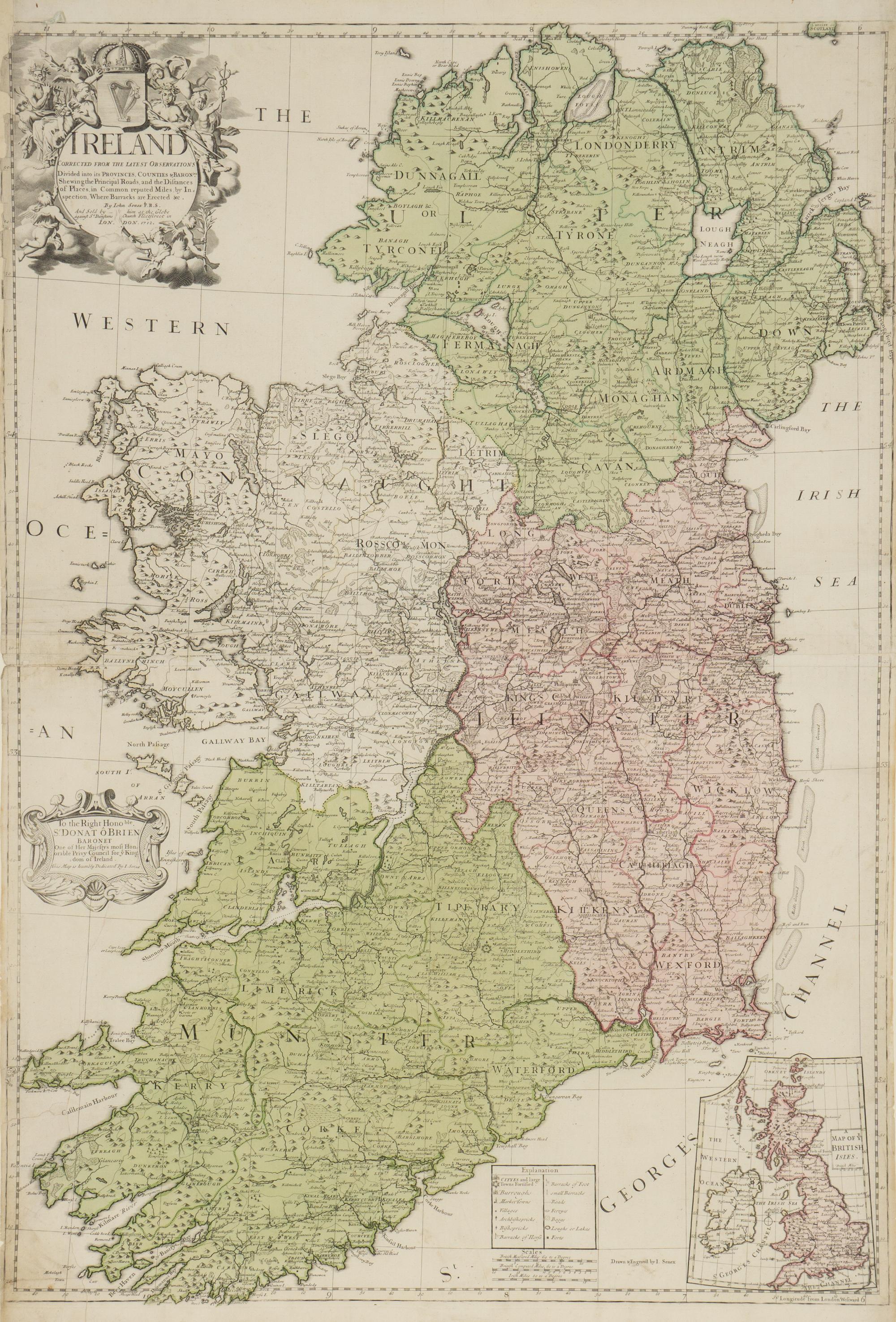 [MAPS]. SENEX, John (1678-1740). Ireland . London, ca. 1712.