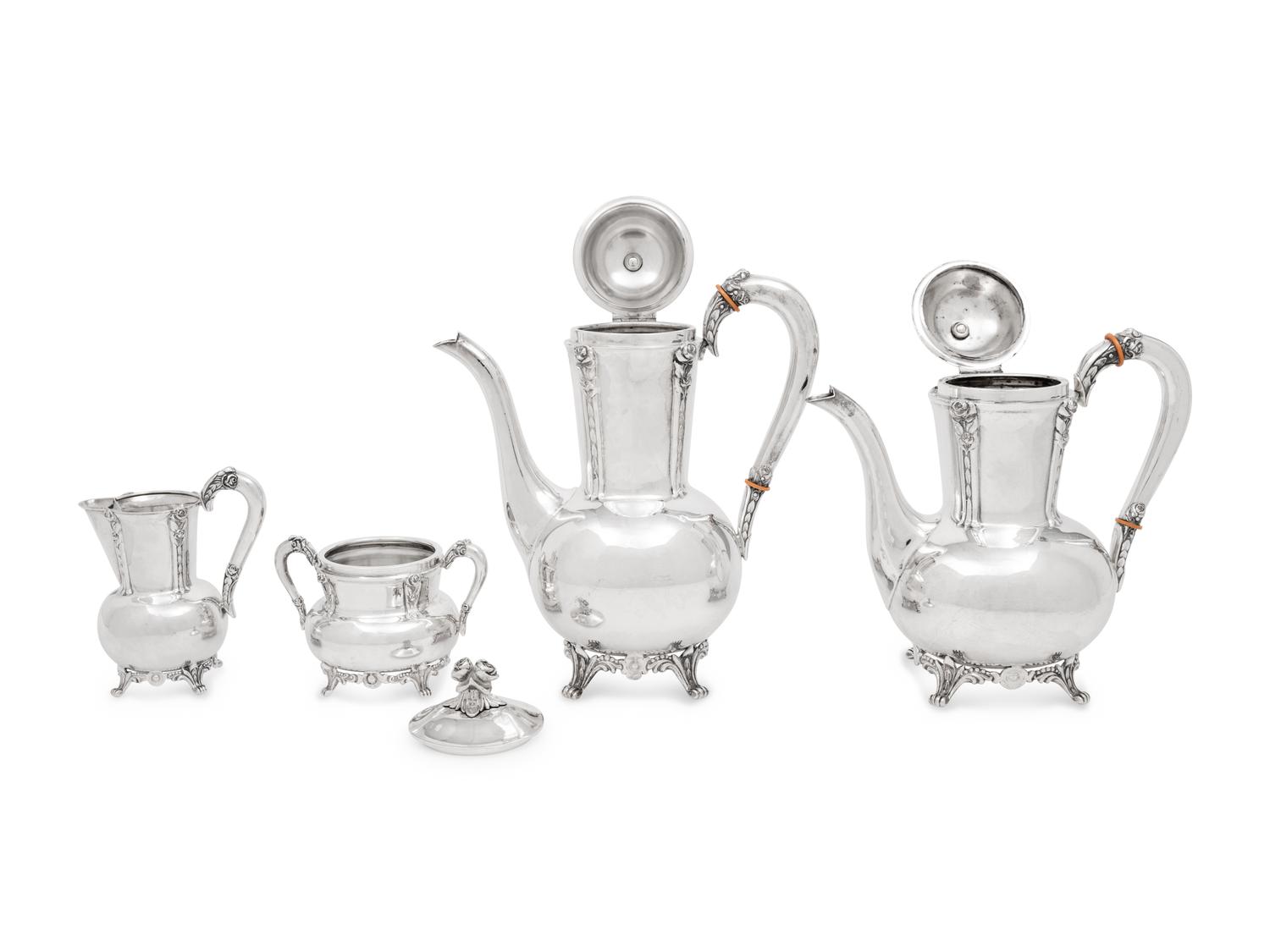 A German Silver Four-Piece Tea and Coffee Service