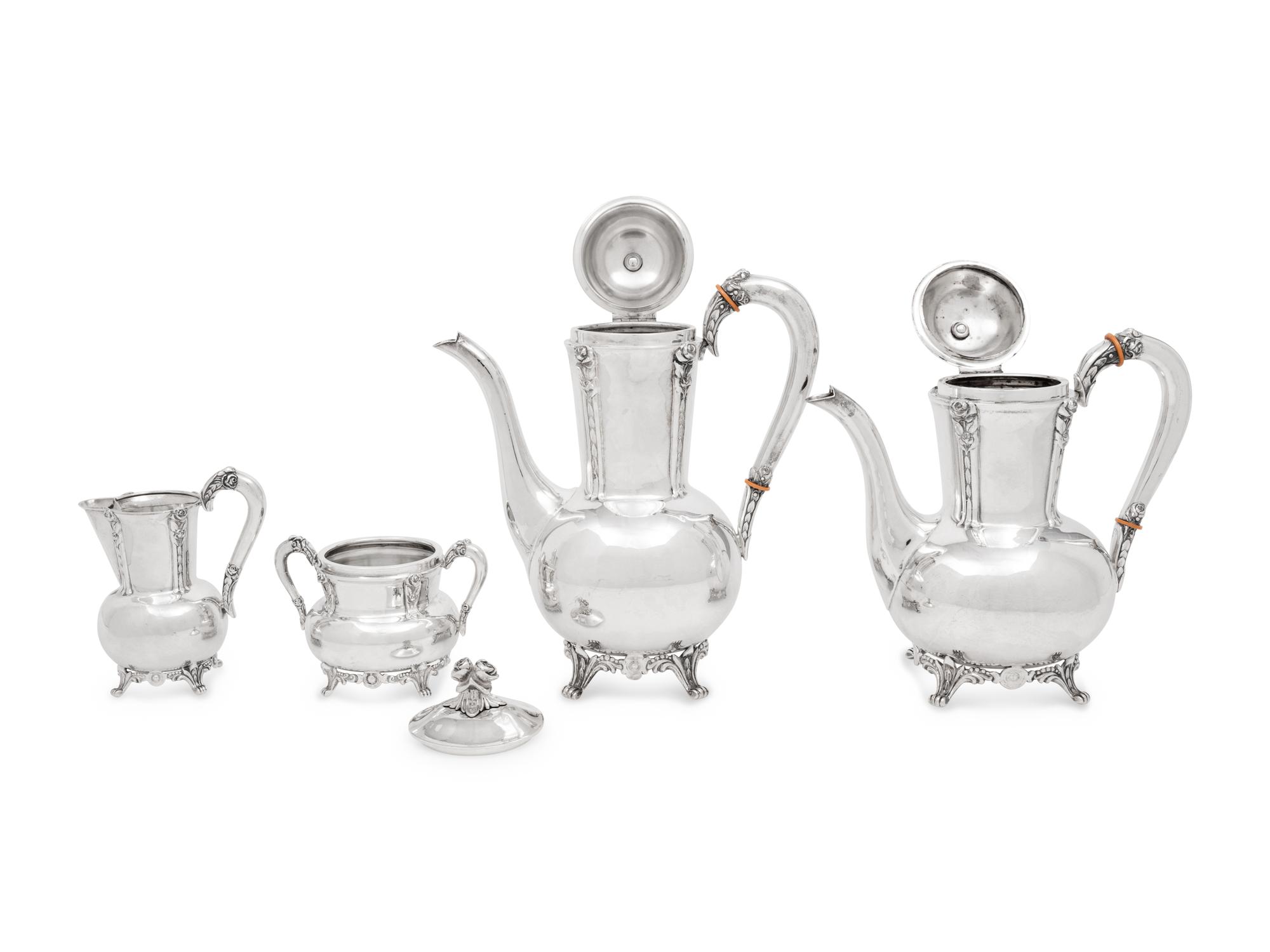 A German Silver Four-Piece Tea and Coffee Service