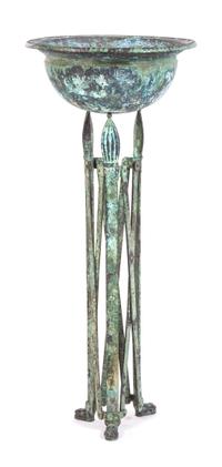 An Italian Bronze Basin Height 39 1/2 x diameter 15 inches. — CHIURAZZI FOUNDRIES, FIRST QUARTER 20TH CENTURY