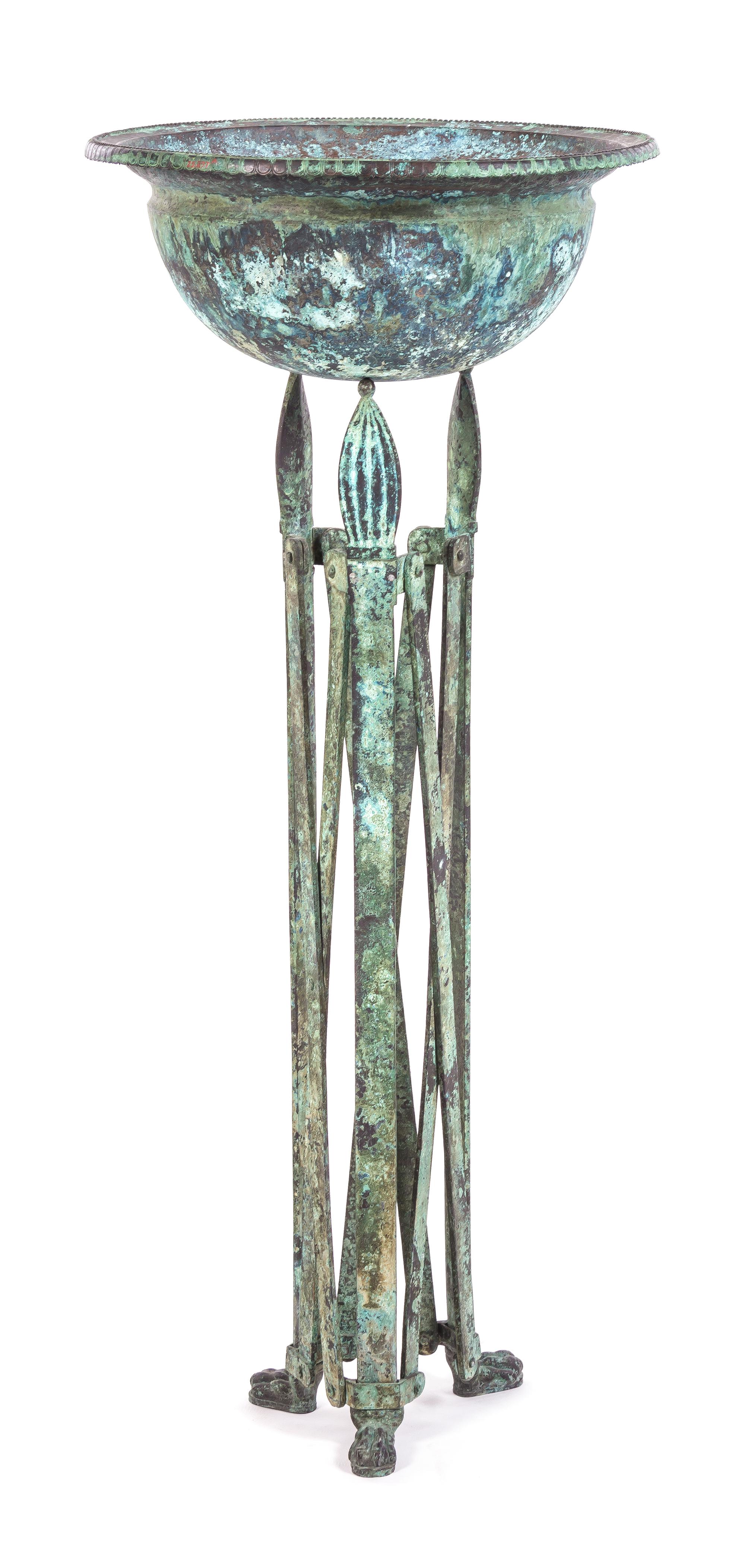 An Italian Bronze Basin Height 39 1/2 x diameter 15 inches. — CHIURAZZI FOUNDRIES, FIRST QUARTER 20TH CENTURY