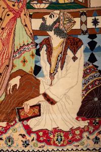 Three Indo-Persian Wool Mats and a Persian Pictorial Wool Mat