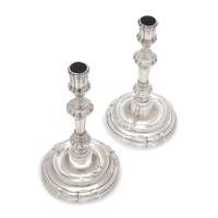A Pair of Spanish Silver Candlesticks