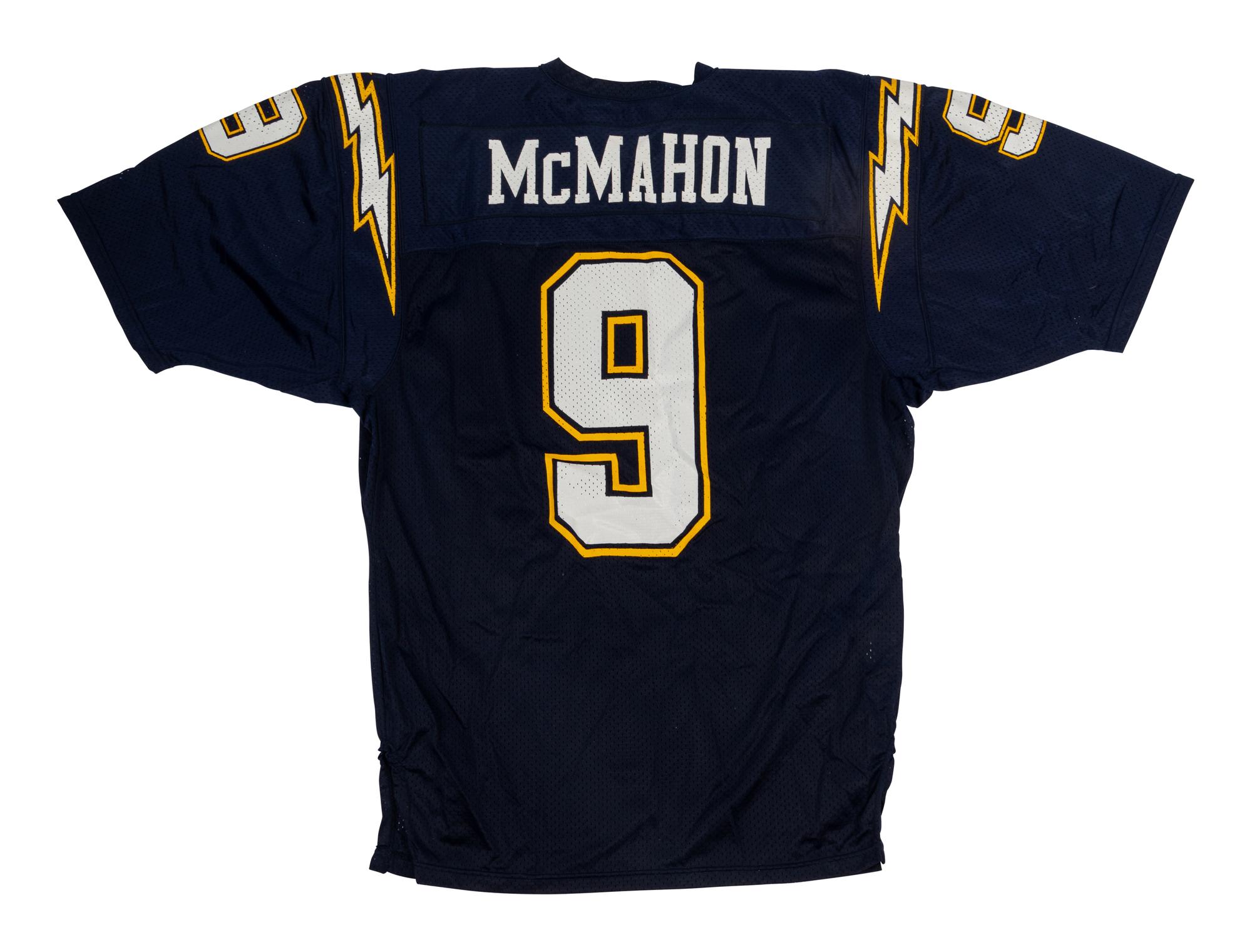 A Group of Three Vintage Jim McMahon San Diego Chargers Football Jerseys from The Collection of Sports Super Agent Steve Zucker,