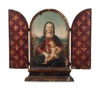A French Painted and Parcel Gilt Shrine After Raphael
